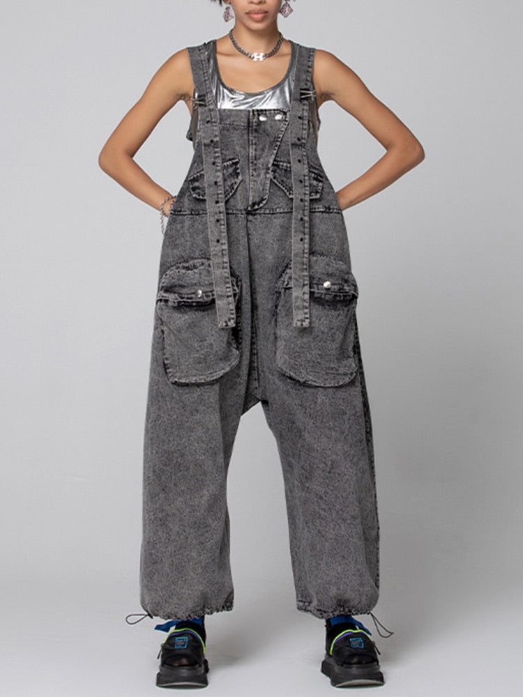 ๐ถ Trendy Maternity Denim Bib Jumpsuit โ Comfort Meets Style!