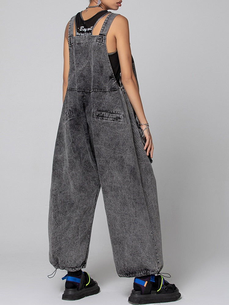 👶 Trendy Maternity Denim Bib Jumpsuit – Comfort Meets Style!